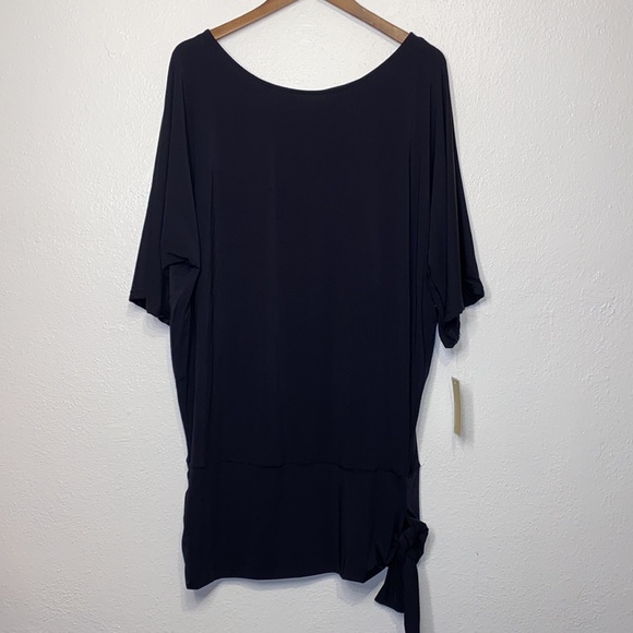 Michael Kors Iconic Side Tie Dress Swim Cover up Medium Black - Picture 2 of 7